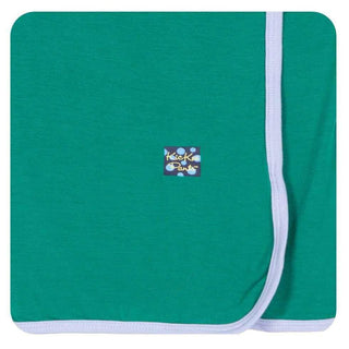 Solid Swaddling Blanket, - Shady Glade with Lilac, One Size Swaddling Blankets