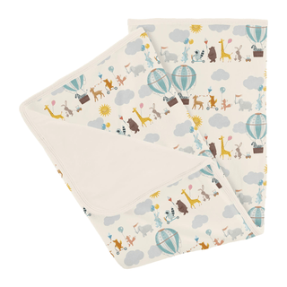 Kickee Pants Stroller Blanket - Natural Animal Parade