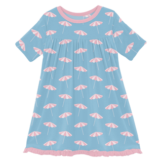 Kickee Pants Swing Dress - Seaside Blue Beach Umbrellas 4T Kickee Pants Swing Dress - Seaside Blue Beach Umbrellas 4T
