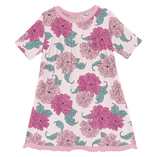 Kickee Pants Classic Short Sleeve Swing Dress - Shrinking Violet Peonies