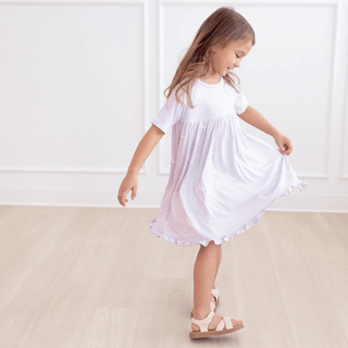 Bamboo Classic Short Sleeve Swing Dress - Thistle Starry Sky & Moon KicKee Pants Size: 2T