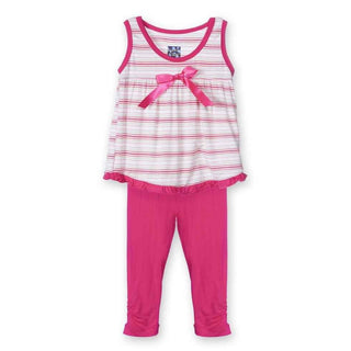 Girl's Bamboo Swing Tank Outfit Set, Desert Stripe Baby & Toddler Outfits