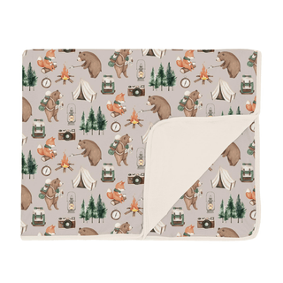 Bamboo Toddler Blanket - Latte Camping Animals KicKee Pants Size: One Size