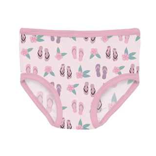 Bamboo Underwear - Shrinking Violet Flip Flops and Flowers KicKee Pants Size: 2T-3T