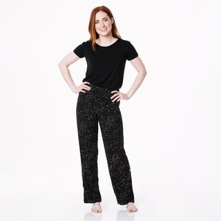 Women's Print Short Sleeve Loosey Goosey Tee & Pajama Pants Set - Midnight Constellations Pajamas