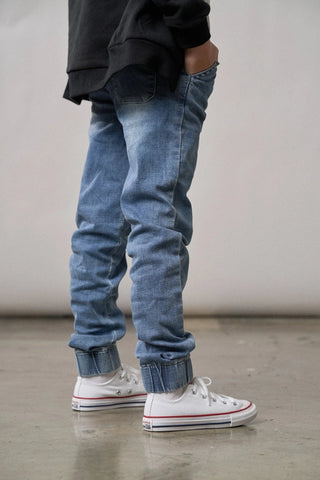 Kids Cotton Denim Jogger Jeans Little Bipsy Size: 2T-3T