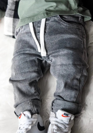 Kids Cotton Grey Wash Denim Jeans Little Bipsy Size: 18-24 Months