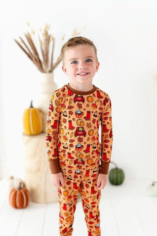 Bamboo Long Sleeve Pajama Set - Autumn Truck Baby & Toddler Sleepwear