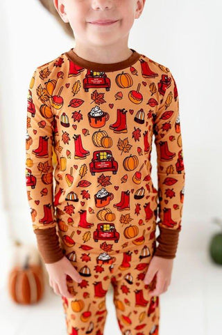 Bamboo Long Sleeve Pajama Set - Autumn Truck Baby & Toddler Sleepwear