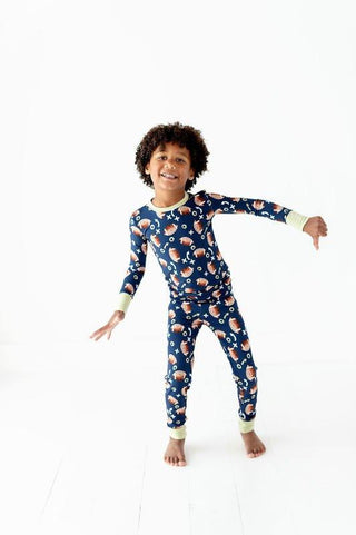 Boy's Bamboo Long Sleeve Pajama Set - FootballKiki and LuluSize: 2T