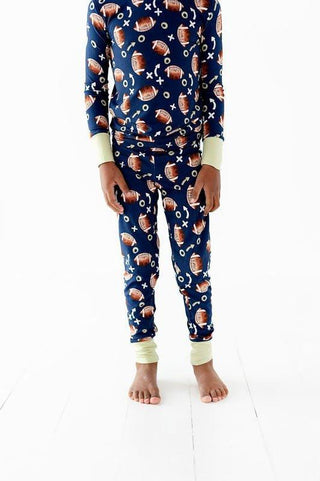 Boy's Bamboo Long Sleeve Pajama Set - FootballKiki and LuluSize: 2T