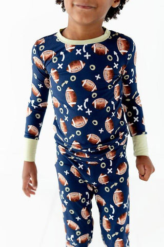 Boy's Bamboo Long Sleeve Pajama Set - FootballKiki and LuluSize: 2T
