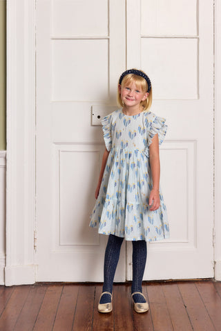 Cotton Kit Dress - Menorah Hearts