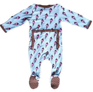 Girl's Bamboo Footie Sleeper - Ice Cream Treat Baby & Toddler Sleepwear