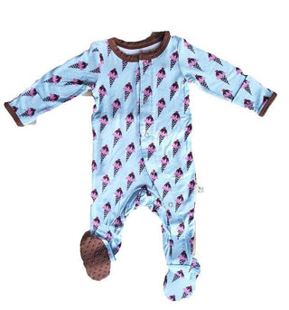 Girl's Bamboo Footie Sleeper - Ice Cream Treat Baby & Toddler Sleepwear