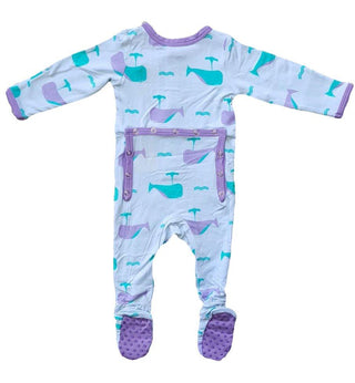 Girl's Bamboo Footie Sleeper - Orchid Whale Baby & Toddler Sleepwear