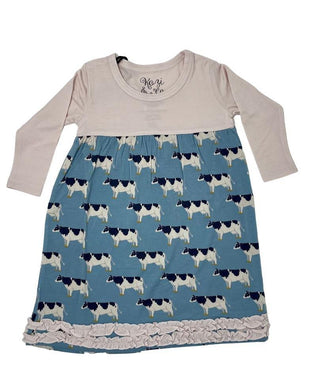 Bamboo Long Sleeve Swing Dress - Blue Cows Baby & Toddler Dresses