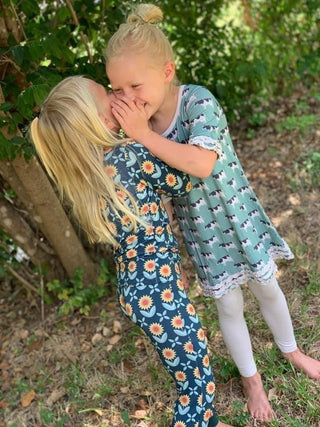 Bamboo Long Sleeve Swing Dress - Blue Cows Baby & Toddler Dresses