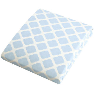 Cotton Flannel Playard Sheet - Blue Lattice Bed Sheets