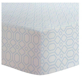 Cotton Flannel Portable Playpen Sheet, Blue Octagon - One Size Bed Sheets