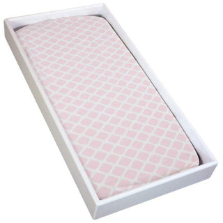 Girl's Cotton Flannel Changing Pad Cover, Pink Lattice - One Size Diapering