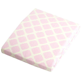 Girl's Cotton Flannel Fitted Crib Sheet, Pink Lattice - One Size Bed Sheets
