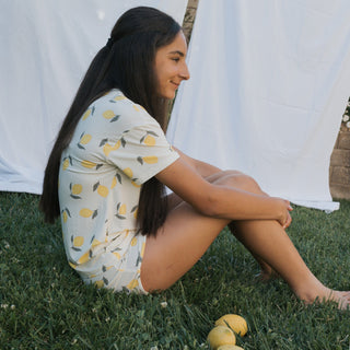 Girl's Bamboo Short Set - Lemon Short Set forever french baby Size: 8/9 Years