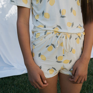 Girl's Bamboo Short Set - Lemon Short Set forever french baby Size: 8/9 Years