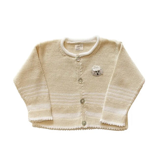 Lamb Cardigan, Ecru, Boys Clothing Melange Collection Size: 6 months