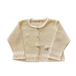 Lamb Cardigan, Ecru, Girls Clothing Melange Collection Size: 6 months