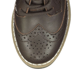 Leather Wingtip Oxford - Dark Brown Shoes Hope & Henry Size: 9 (Toddler) Color: Dark Brown