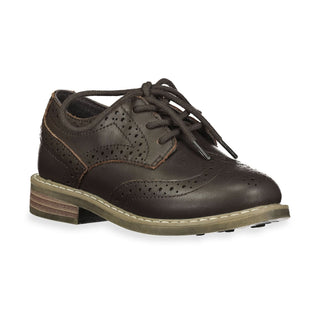 Leather Wingtip Oxford - Dark Brown Shoes Hope & Henry Size: 9 (Toddler) Color: Dark Brown