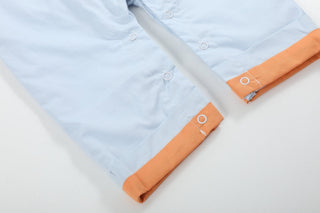 Light Blue Pumpkin Applique Longalls