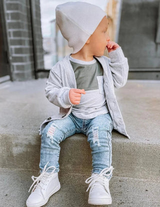Light Wash Distressed Denim Jeans Little Bipsy Size: 18-24 Months