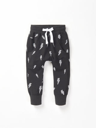 Kids Lightning Bolt Jogger - Black Little Bipsy Size: 12-18 Months