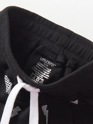Kids Lightning Bolt Jogger - Black Little Bipsy Size: 12-18 Months
