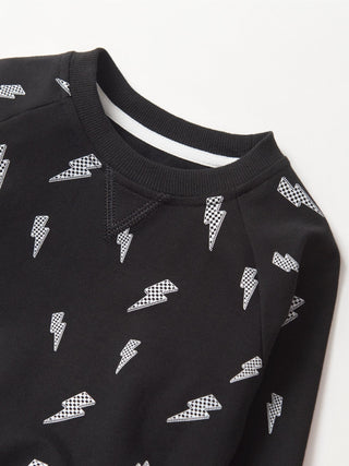 Lightning Bolt Pullover - Black Little Bipsy Size: 12-18 Months