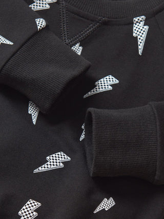 Lightning Bolt Pullover - Black Little Bipsy Size: 12-18 Months