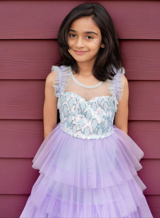 Lilac Dream Tiered Fairy Dress Dresses Faeella Size: 2