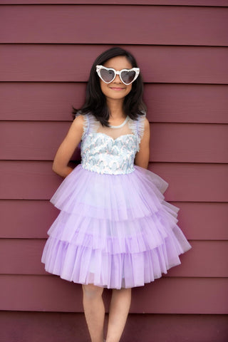 Lilac Dream Tiered Fairy Dress Dresses Faeella Size: 2