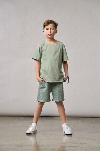 Little Bipsy Cotton Harem Short - Basil Wash | Baby Riddle