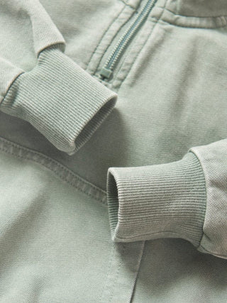 Little Bipsy Cotton Quarter Zip Pullover - Basil Wash | Baby Riddle