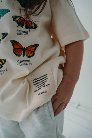 Butterfly Affirmation Short Sleeve T-Shirt T-Shirts Little & Brave Size: 2T-3T