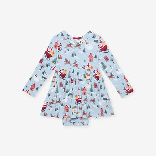 Bamboo Long Sleeve Bodysuit Dress - Christmasville Posh Peanut Size: 0-3 Months