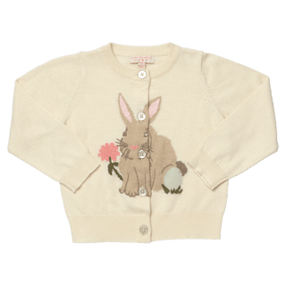 Cotton Long Sleeve Maude Sweater - Bunny Pink Chicken Size: 2T