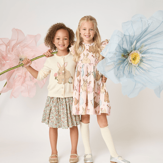 Cotton Long Sleeve Maude Sweater - Bunny Pink Chicken Size: 2T