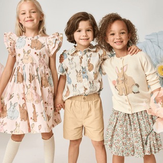 Cotton Long Sleeve Maude Sweater - Bunny Pink Chicken Size: 2T