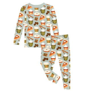 Bamboo Long Sleeve Pajama Set - Aloe Pumpkin SpiceKicKee PantsSize: 2T