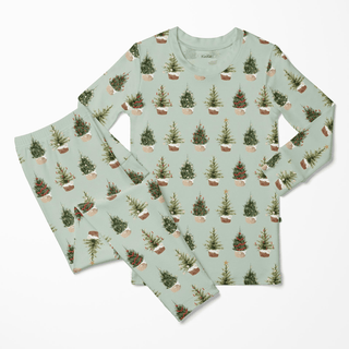 Bamboo Long Sleeve Pajama Set - Aloe Rustic Trees