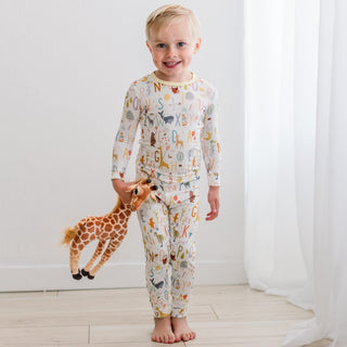 Bamboo Long Sleeve Pajama Set - Animal Alphabet KicKee Pants Size: 3T